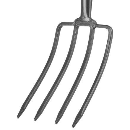 Вилы 4-рогие Сибртех 61380, огородные, кованые, 195х295х1165 мм, деревянный лакированный черенок купить в Перми