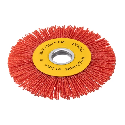 Щетка для УШМ, Denzel 125 мм, плоская, нейлоновая щетина, посадка 22,2 мм, 74461 купить в Перми