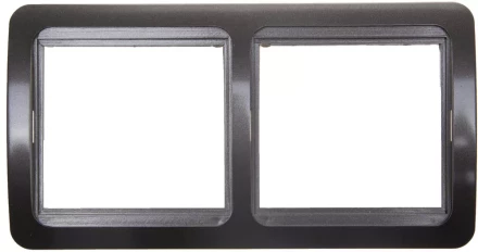 Панель СВЕТОЗАР &quot;ГАММА&quot; накладная, горизонтальная, цвет темно-серый металлик, 2 гнезда SV-54146-DM купить в Перми