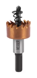 HSS-TiN коронка MESSER 21мм с центр. сверлом и толкающей пружиной для лист. материала до 2 мм ц/х