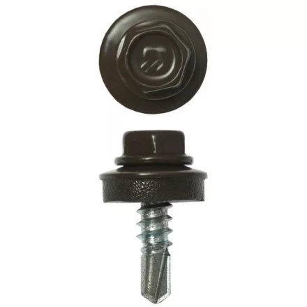 Саморезы ЗУБР окраш., RAL 8028 земел.-коричн., для крепл. кров. матер. к металл. констр., 5.5x19мм, 2500шт 4-300310-55-019-8028 купить в Перми