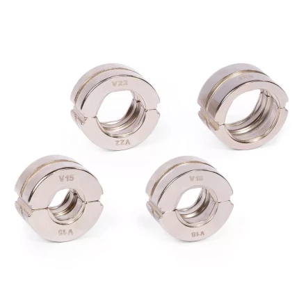 Набор матриц КВТ V (15–28 мм) для опрессовки фитингов из меди и нержавеющей стали (89623) купить в Перми