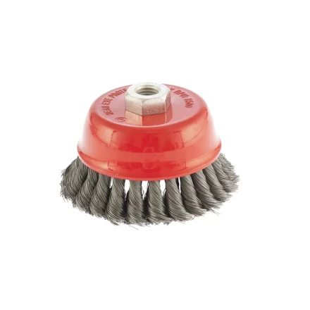 Щетка для УШМ 100 мм М14 &quot;чашка&quot; двухрядная крученая проволока 0,35 мм MTX 74677 купить в Перми