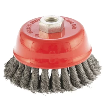 Щетка для УШМ 100 мм М14 &quot;чашка&quot; двухрядная крученая проволока 0,35 мм MTX 74677 купить в Перми