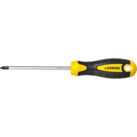 Отвертка STAYER &quot;MASTER&quot; &quot;ТECHNO&quot;, двухкомпонентная рукоятка, магнитный наконечник, Cr-V, PH1x100мм 2508-1-10_z02 купить в Перми