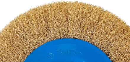 ЗУБР &quot;ПРОФЕССИОНАЛ&quot;. Щетка дисковая для точильно-шлифовального станка, витая стальная латунирован проволока 0,3мм, 150х32мм 35186-150_z01 купить в Перми