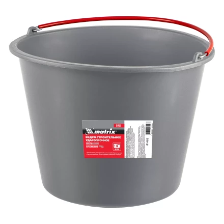 Ведро строительное пластмассовое Matrix 16 л, ударопрочное, обрезиненная ручка, 81463 купить в Перми