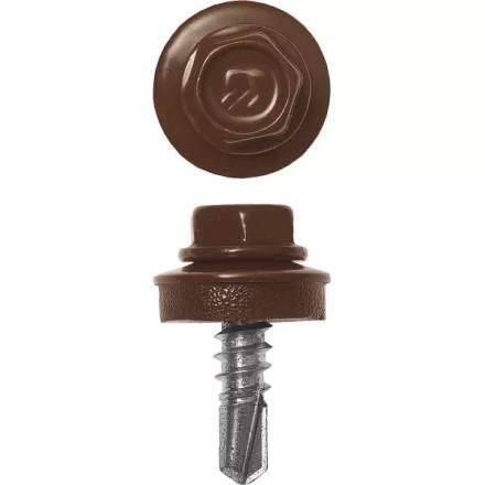 Саморезы ЗУБР &quot;ПРОФЕССИОНАЛ&quot; окраш., RAL 8017 шокол.-коричн., для крепл. кров. матер. к металл. констр., 5.5x25мм, 420шт 4-300315-55-025-8017 купить в Перми