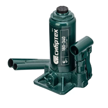 Домкрат гидравлический бутылочный Сибртех 50814, 5 т, 180-340 мм, в пласт. кейсе купить в Перми