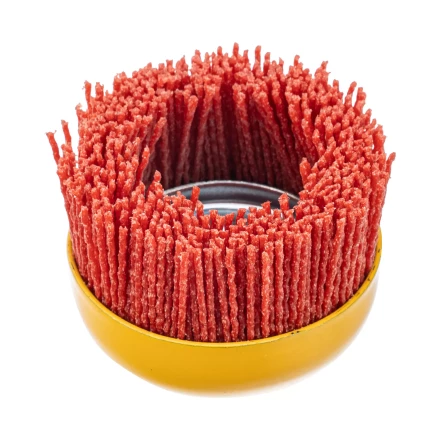 Щетка для УШМ, 75 мм, Чашка, нейлоновая щетина, М14, Denzel 74465 купить в Перми