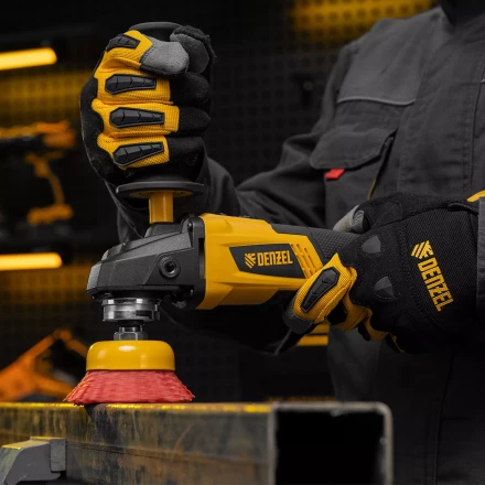 Щетка для УШМ, 75 мм, Чашка, нейлоновая щетина, М14, Denzel 74465 купить в Перми