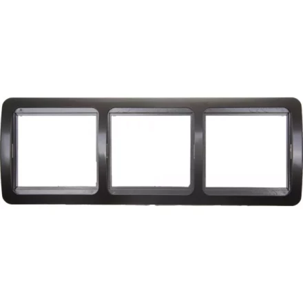 Панель СВЕТОЗАР &quot;ГАММА&quot; накладная, горизонтальная, цвет темно-серый металлик, 3 гнезда SV-54148-DM купить в Перми