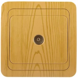 Розетка СВЕТОЗАР "ГАММА" телевизионная, цвет ольха SV-54115-A