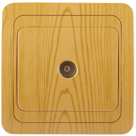 Розетка СВЕТОЗАР &quot;ГАММА&quot; телевизионная, цвет ольха SV-54115-A купить в Перми