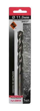 Сверло для металла Р6М5 Ф11,0 мм блистер Энкор 25410 купить в Перми