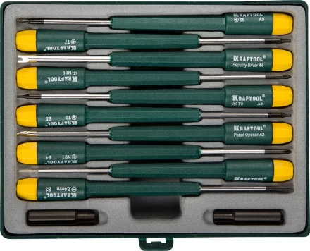 Набор KRAFTOOL Отвертки для ремонта мобильных телефонов, 12 предметов 25616-H12 купить в Перми