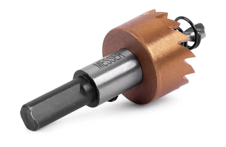 HSS-TiN коронка MESSER  22мм с центр. сверлом и толкающей пружиной для  лист. материала  до 2 мм ц/х купить в Перми