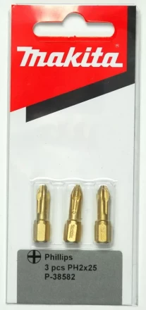 Биты Makita PH2 25мм 3шт, алмазные (P-38582) купить в Перми