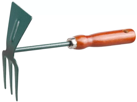 Мотыжка GRINDA, прямое лезвие, 3 зубца, из углеродистой стали с деревянной ручкой, 250 мм 8-421235_z01 купить в Перми