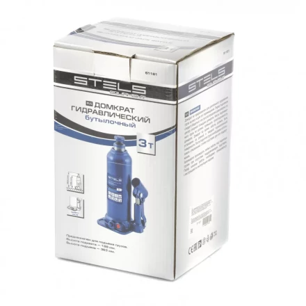 Домкрат гидравлический бутылочный 3 т h подъема 188-363 мм Stels 51161 купить в Перми