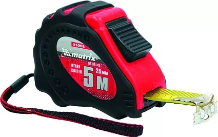 Рулетка Status autostop magnet+ 3 м х 16 мм обрезиненная нейлоновое покрытие  MATRIX 31007 купить в Перми