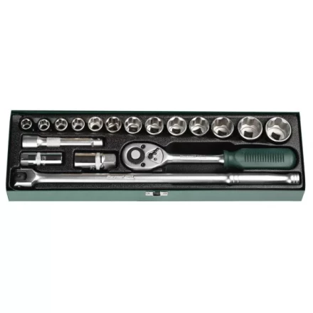 Набор торцовых головок KRAFTOOL &quot;INDUSTRIE QUALITAT&quot; (1/2&quot;) универсальный, Cr-V, металлический кейс, 18 предметов 27892-H18 купить в Перми