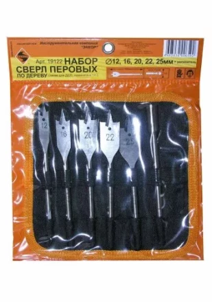 Набор сверл перовых  5 шт12-25х152мм+ 1удл.в сум1/1/40 19122 купить в Перми