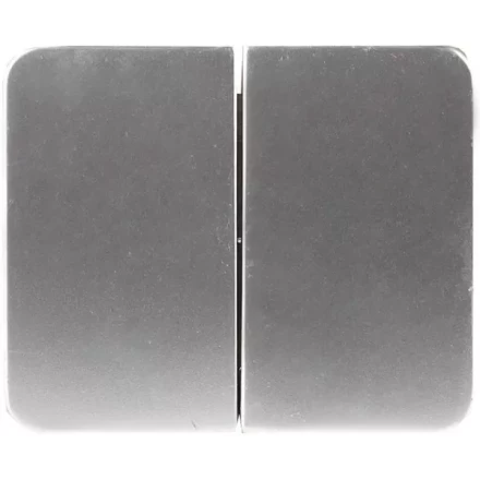 Выключатель СВЕТОЗАР &quot;ГАММА&quot; двухклавишный, без вставки и рамки, цвет светло-серый металлик, 10A/~250B SV-54134-SM купить в Перми