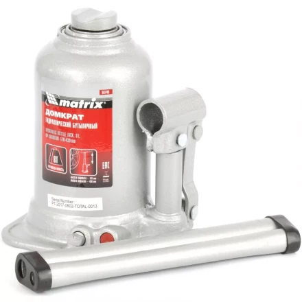 Домкрат гидравлический бутылочный телескопический 8 т подъем 170-430 мм MATRIX 50749 купить в Перми