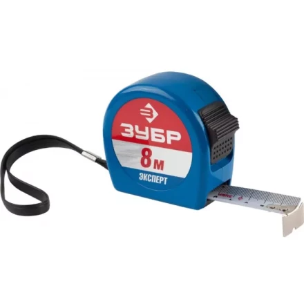 Рулетка ЗУБР, алюмин корпус повышенной прочности, нейлон покрытие, компактная эргоном конструкция, 8м/25мм 34058-08-25 купить в Перми