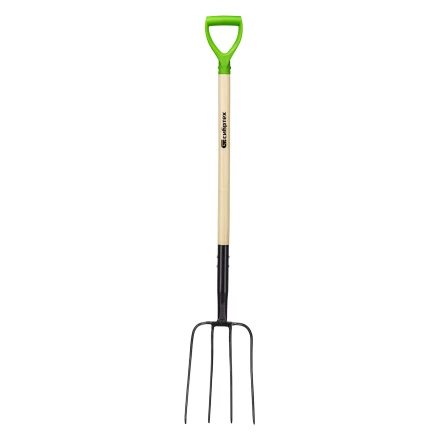 Вилы 4-рогие Сибртех 61379, сенные, кованые, 210х340х1260 мм, деревянный лакированный черенок купить в Перми