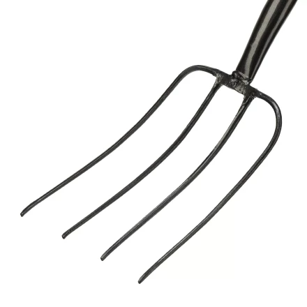 Вилы 4-рогие Сибртех 61379, сенные, кованые, 210х340х1260 мм, деревянный лакированный черенок купить в Перми