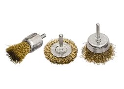 Набор щеток для дрели 3 шт 1 плоская 50 мм + 2 "чашки" 25-50 мм со шпильками MATRIX 74486