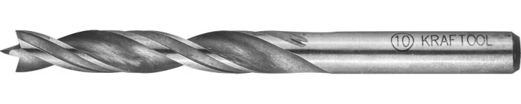 Сверло по дереву, двухленточное, спиральное, KRAFTOOL 29400-120-10, d=10x120мм 29400-120-10 купить в Перми