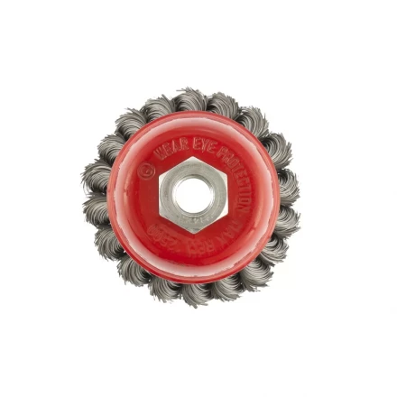 Щетка для УШМ 75 мм М14 &quot;чашка&quot; двухрядная крученая проволока 0,5 мм MTX 74681 купить в Перми