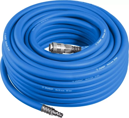 ЗУБР 15 м, 10 х 15 мм, 20 бар, воздушный шланг с фитингами рапид, Профессионал (6481-15) купить в Перми