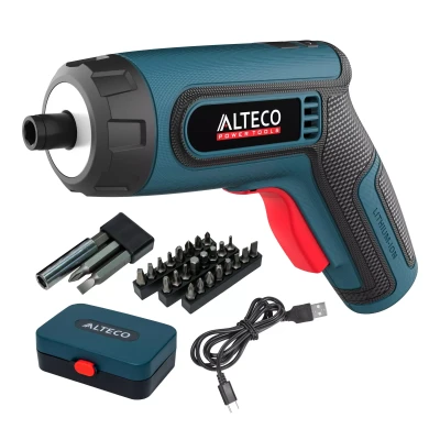 Аккумуляторная отвертка угловая ALTECO CSD 4V 67506