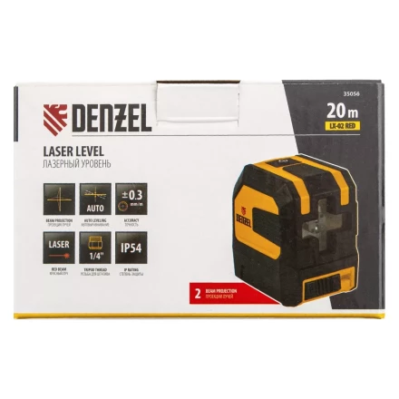 Лазерный уровень LX 02 Red, 20 м, 635 нм, резьба 1/4&quot; Denzel 35056 купить в Перми