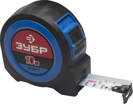 Рулетка ЗУБР, сверхширок полотно, особо длинный вылет, нейлон покрытие, упрочненный двухкомп корпус, 10м/27мм 34059-10-27 купить в Перми