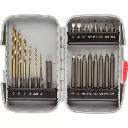 Набор ЗУБР &quot;МАСТЕР&quot;: Насадки для шуруповерта и дрели, биты, биты-сверла, адаптер, 23 предмета 26056-H23 купить в Перми