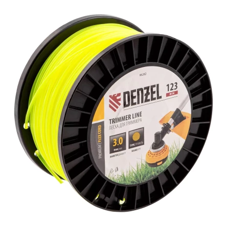 Леска для триммера круглая Denzel, 3,0мм х 123м, на DIN катушке FLEX CORD, 96282 купить в Перми