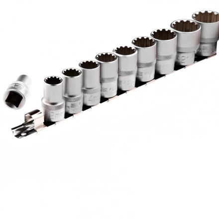 Набор универсальных торцевых головок 1/2 SpLine CrV 10 шт 10-22 мм Stels 13641 купить в Перми