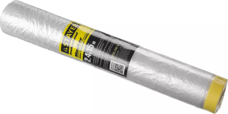 Пленка STAYER "PROFESSIONAL" защитная с клейкой лентой "МАСКЕР", HDPE, 9мкм, 2,4х15м 12255-240-15 купить в Перми