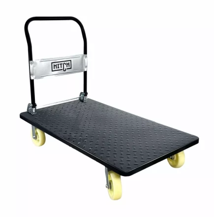 Тележка ручная платформенная пластиковая HITCH 175кг 720*460 колеса резиновые 100мм (SZ086118) купить в Перми