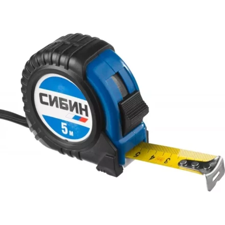 Рулетка СИБИН, обрезиненный пластиковый корпус, 5м/19мм 34019-05-19 купить в Перми
