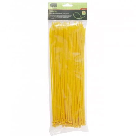 Хомуты 300х3,6 мм пластиковые желтые 100 штук СИБРТЕХ 45509 купить в Перми