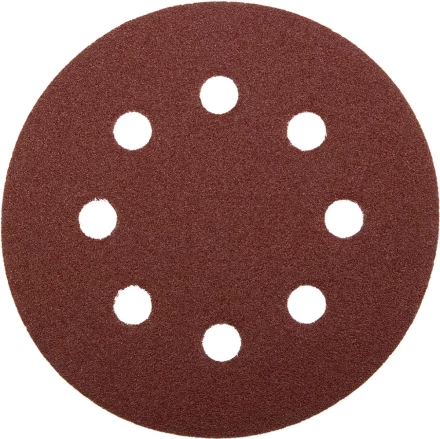 Круг шлифовальный ЗУБР &quot;МАСТЕР&quot; универсальный, из абразивной бумаги на велкро основе, 8 отверстий, Р60, 125мм, 5шт 35562-125-060 купить в Перми
