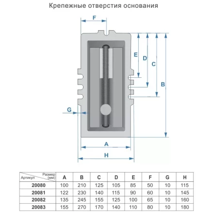 Тиски  машинные крестовинные 150мм 20083 купить в Перми