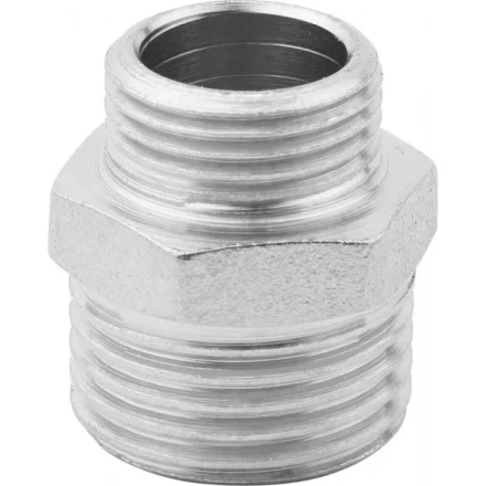 Бочонок ЗУБР &quot;ЭКСПЕРТ&quot; переходной, никелированная латунь, 1/2&quot;-3/8&quot; 51243-1/2-3/8 купить в Перми