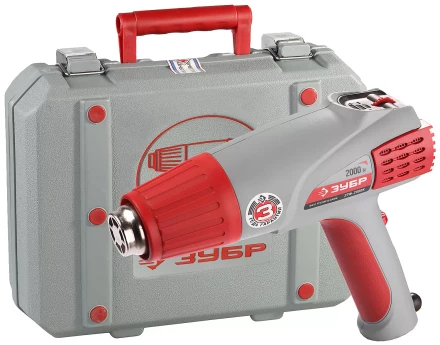 Фен ЗУБР, электр регулировка t, 3 режима работы, керам изолятор, кейс с насад, 2000Вт ЗТФ-2000К купить в Перми